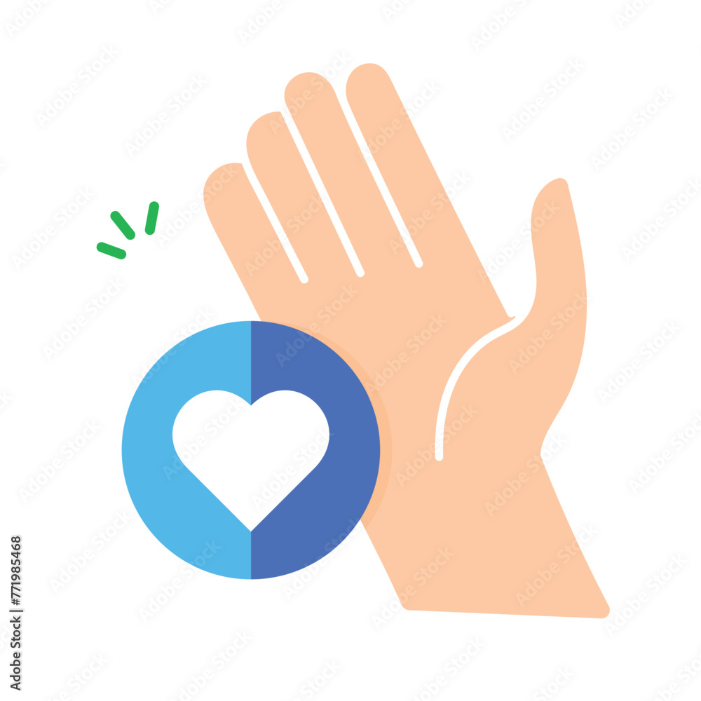 Crafted with Care: Handmade. Flat Vector Icon. Crafted with Care: Handmade. Flat Vector Icon.