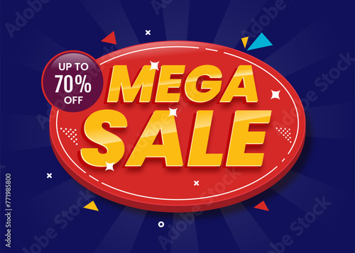 Mega sale banner, Background for mega sales, Abstract sale promotion banner template