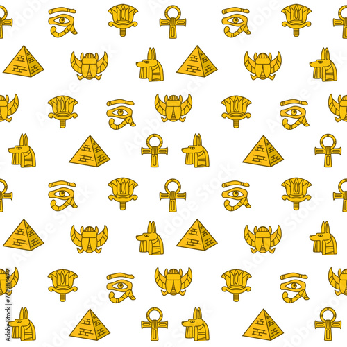 Seamless pattern with Egypt icons