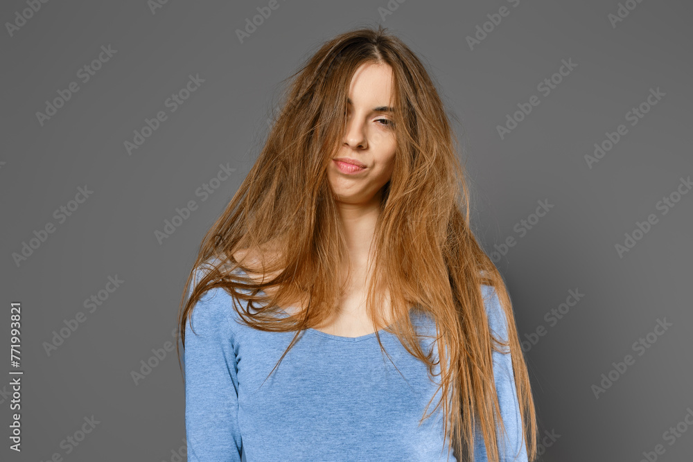 Long fragile hair problem concept Long fragile hair problem concept
