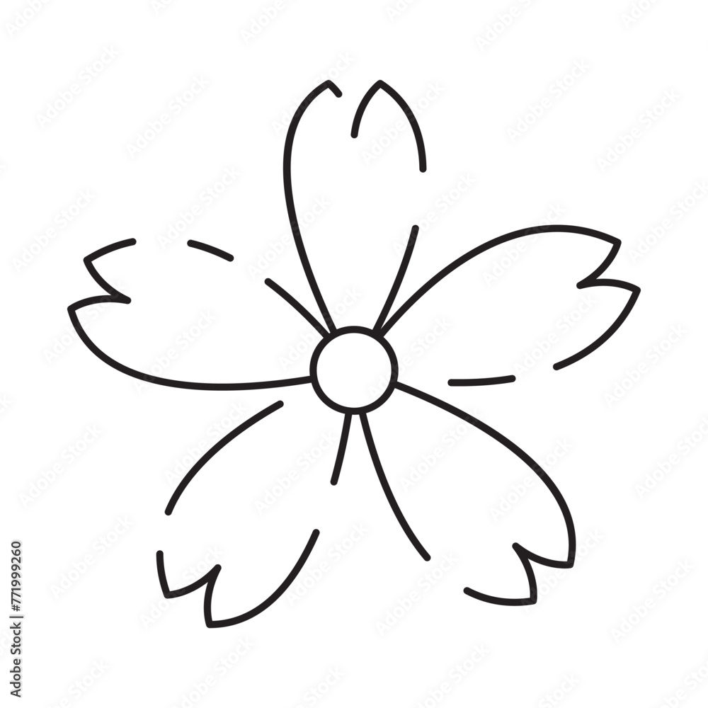 Sakura line icon. Linear Japanese cherry blossom symbols isolated on a white background. Spring vector illustration Sakura line icon. Linear Japanese cherry blossom symbols isolated on a white background. Spring vector illustration