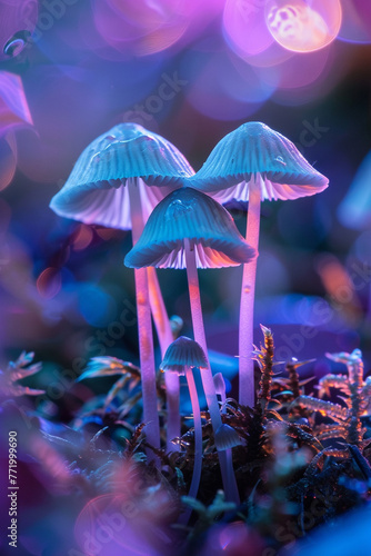 In the dimly lit corners of imagination, where fungi glow and ombre tints blend with silent melodies