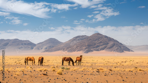 camels in the desert , generative ai