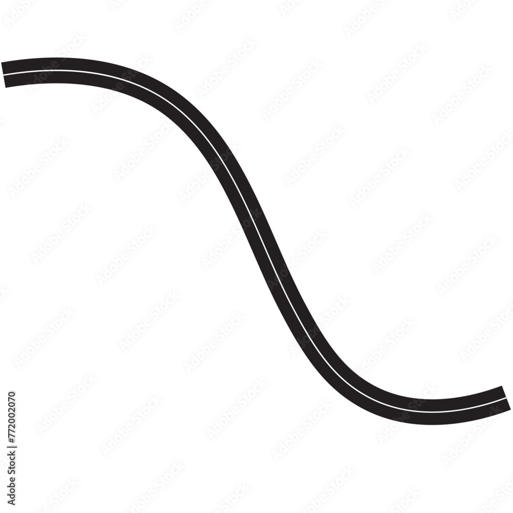 Horizontal asphalt road template. Winding road vector illustration. Seamless highway markings are Isolated on the background Horizontal asphalt road template. Winding road vector illustration. Seamless highway markings are Isolated on the background