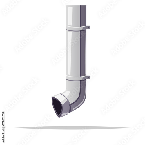 Downspout or water drain pipe vector isolated illustration