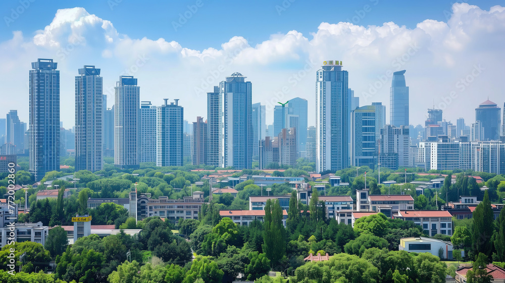 Obraz premium Chinese urban architectural scenery,created with Generative AI tecnology.