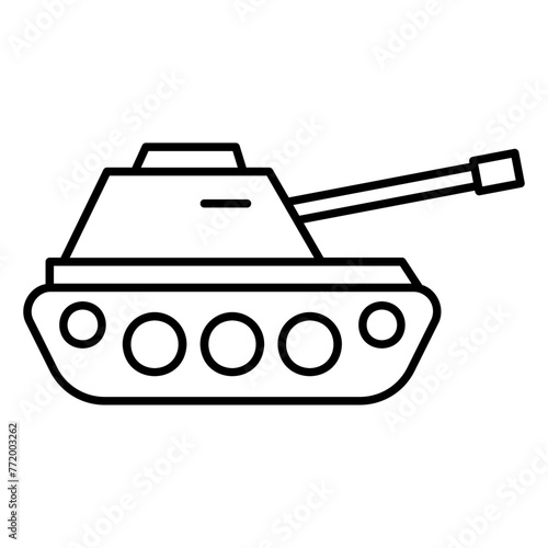 Illustration of Tank Toy design Line Icon