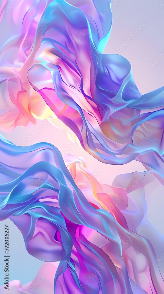 Fototapeta premium Abstract background with soft pastel waves 