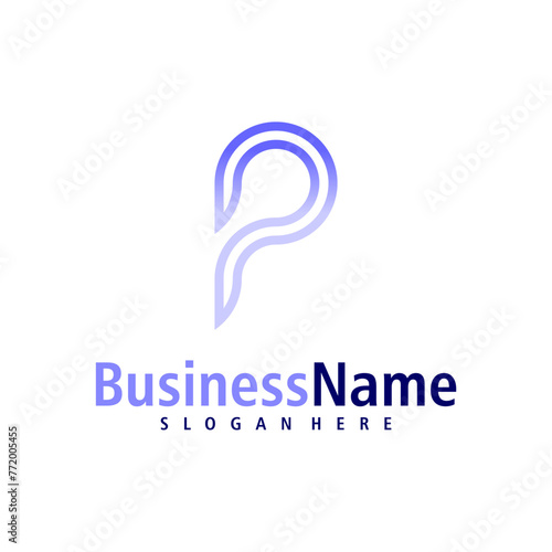 Letter P logo design vector. Creative Initial P logo concepts template