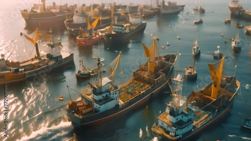 fishing vessel. video 4k photo