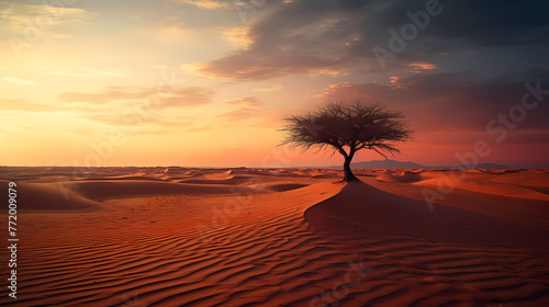 Lonely tree in the desert photo