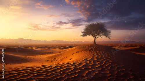 Lonely tree in the desert photo