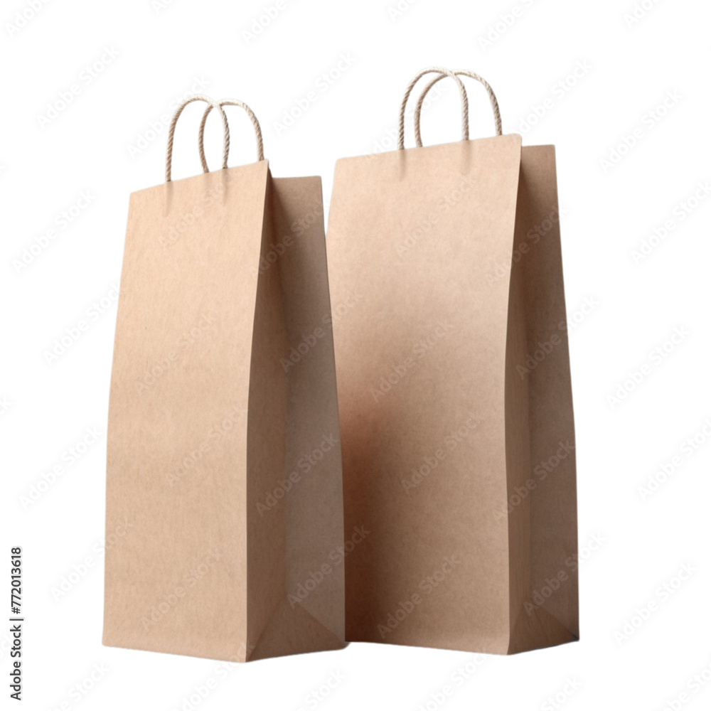 a empty recycled craft paper packaging on Isolated transparent background png. generated with AI a empty recycled craft paper packaging on Isolated transparent background png. generated with AI