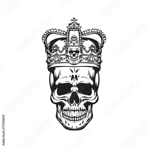 skull with crown vector design illustration