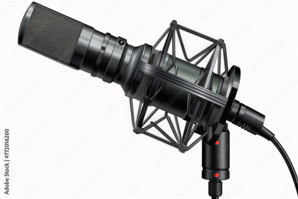 close up microphone on white background close up microphone on white background