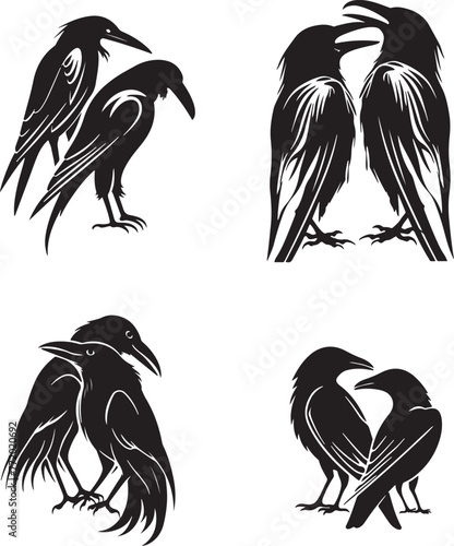 Simple vector logo of the pitch black crow 003