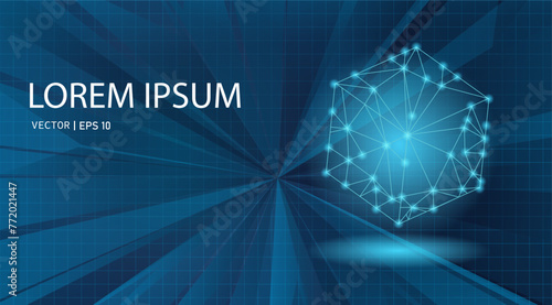 
Digital technology backround blue-light gradient. Podium, stage, retro, presentations, ads, marketing, promotion, design, strategy concept. Vector illustration 