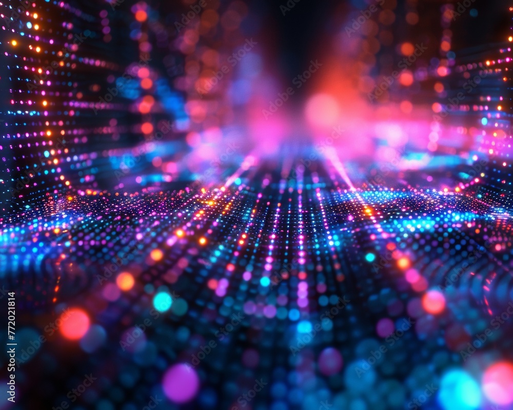 3D visual of quantum computing a neon web of infinite possibilities 3D visual of quantum computing a neon web of infinite possibilities