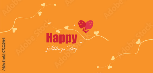 Happy Siblings Day Red And White Text Design