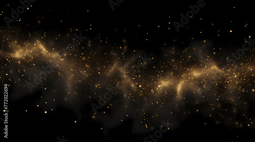 golden scattering lights on black background