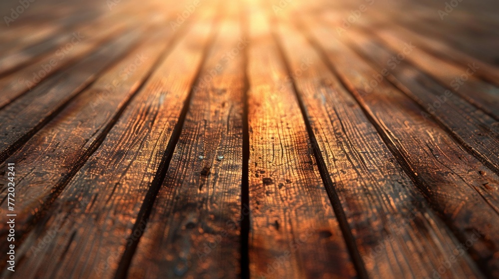 A 3D illustration of a rustic wooden plank texture with detailed grain and natural tones A 3D illustration of a rustic wooden plank texture with detailed grain and natural tones