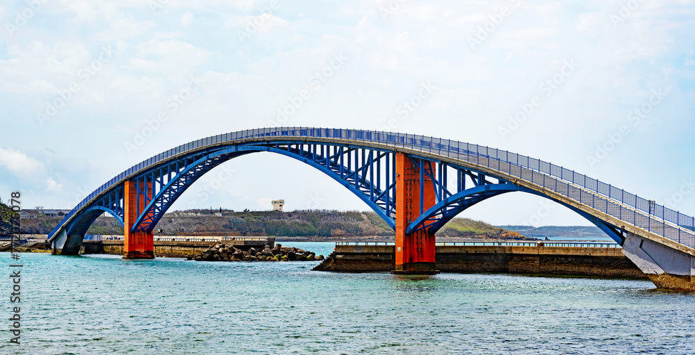 View of the Xiying Rainbow Bridge in Magong, Penghu Islands, Taiwan. View of the Xiying Rainbow Bridge in Magong, Penghu Islands, Taiwan.