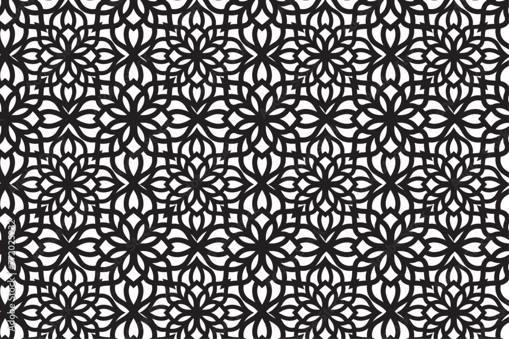 Arabic seamless pattern with arabic and islamic ornament big set on black background	