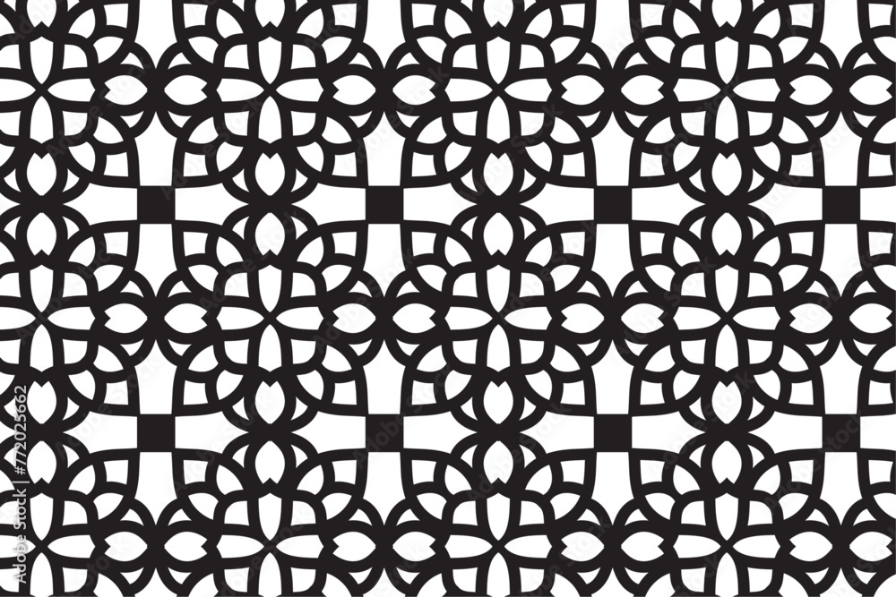 Arabic seamless pattern with arabic and islamic ornament big set on black background Arabic seamless pattern with arabic and islamic ornament big set on black background
