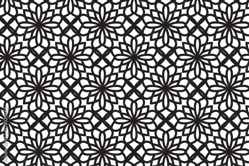 Arabic seamless pattern with arabic and islamic ornament big set on black background	