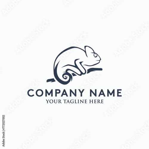 Chameleon simple mascot logo illustration