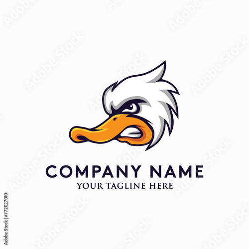 Duck head logo vector illustration