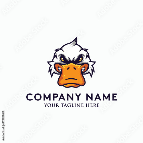 Duck head mascot logo vector design illustration
