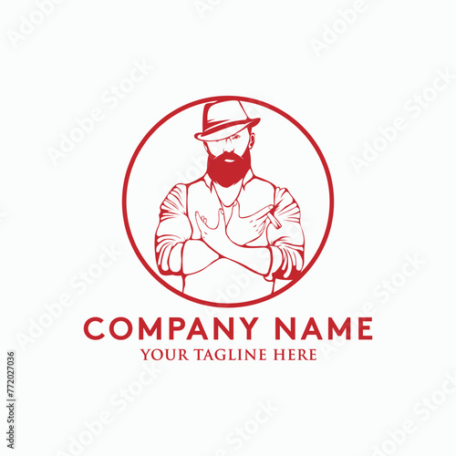 Smoking man logo vector illustration