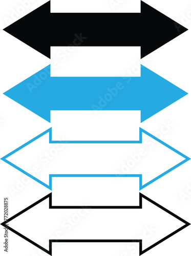 Horizontal dual long straight double ended arrow
