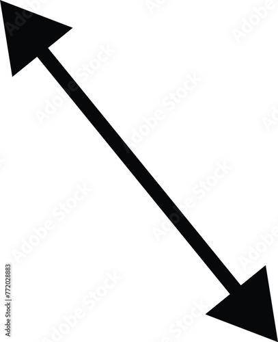 Horizontal dual long straight double ended arrow