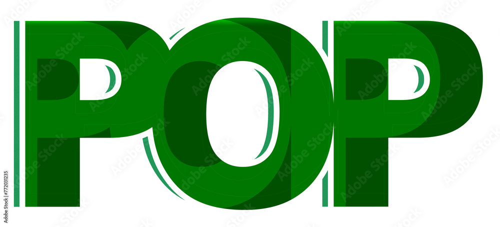 Pop text, music creative design word, Illustration