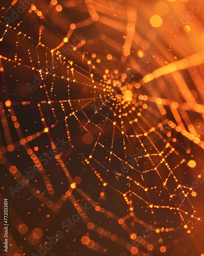 a digital spiderweb with morning dew © Davy