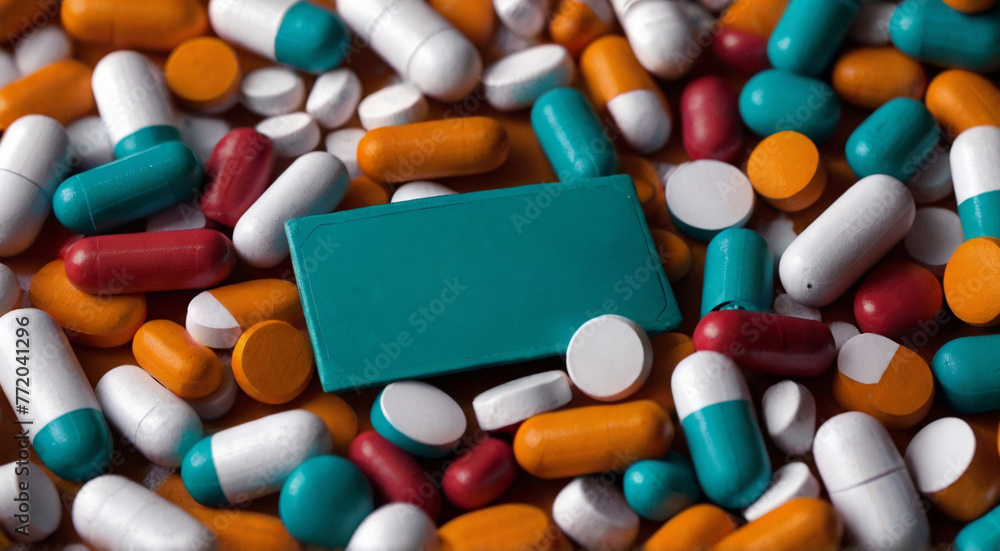 Capsules, tablets, pill. Top view, close-up. Drugs and medicine concept Capsules, tablets, pill. Top view, close-up. Drugs and medicine concept