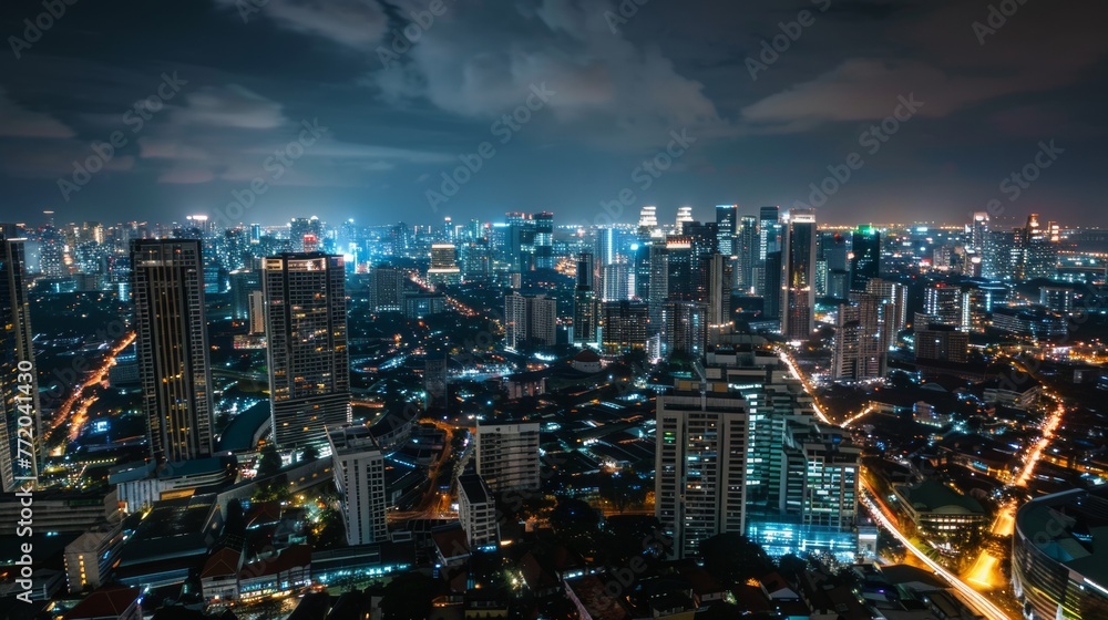 Smart cities glow at night