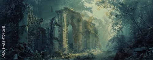 The quiet solitude of ancient ruins photo