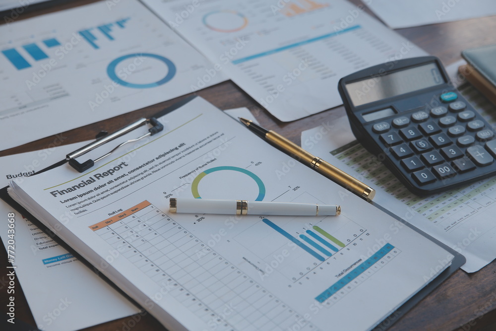 Business team meeting present.professional investor working with Finance managers task. with digital tablet,smartphone and laptop at modern office Business team meeting present.professional investor working with Finance managers task. with digital tablet,smartphone and laptop at modern office