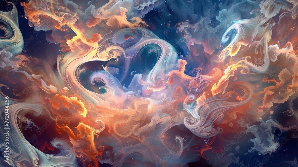 Venus clouds swirl in Art Nouveau style blending the planets mystery with intricate Venus clouds swirl in Art Nouveau style blending the planets mystery with intricate