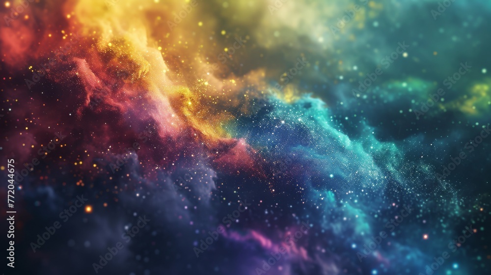 Obraz premium Stunningly radiant galaxy with mesmerizing rainbow patterns