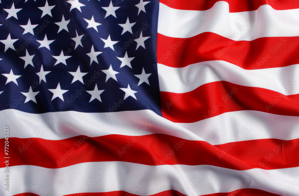 American Flag Waves Elegantly, Stars and Stripes Symbolizing Patriotism and Freedom American Flag Waves Elegantly, Stars and Stripes Symbolizing Patriotism and Freedom