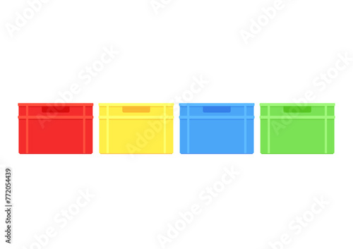 Crate stack cartoon vector. free space for text. wallpaper.