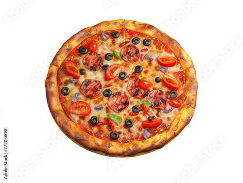 3d illustration of pizza isolated on background