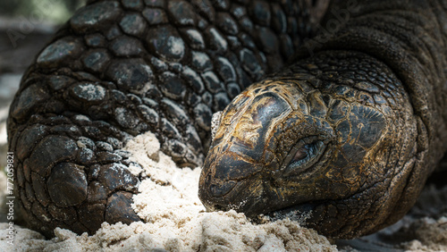 Giant Aldabra Tortoise. Seychelles