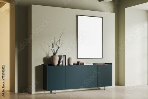 Modern home living room interior drawer and art decoration, mockup frame