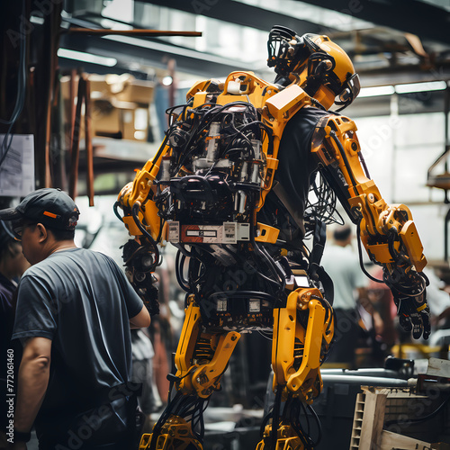Robotic exoskeletons assisting construction worker
