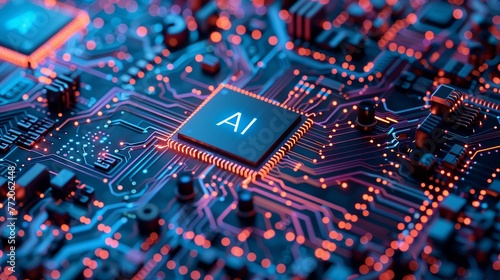 a state-of-the-art microchip engraved with the symbol of AI, symbolizing the forefront of artificial intelligence